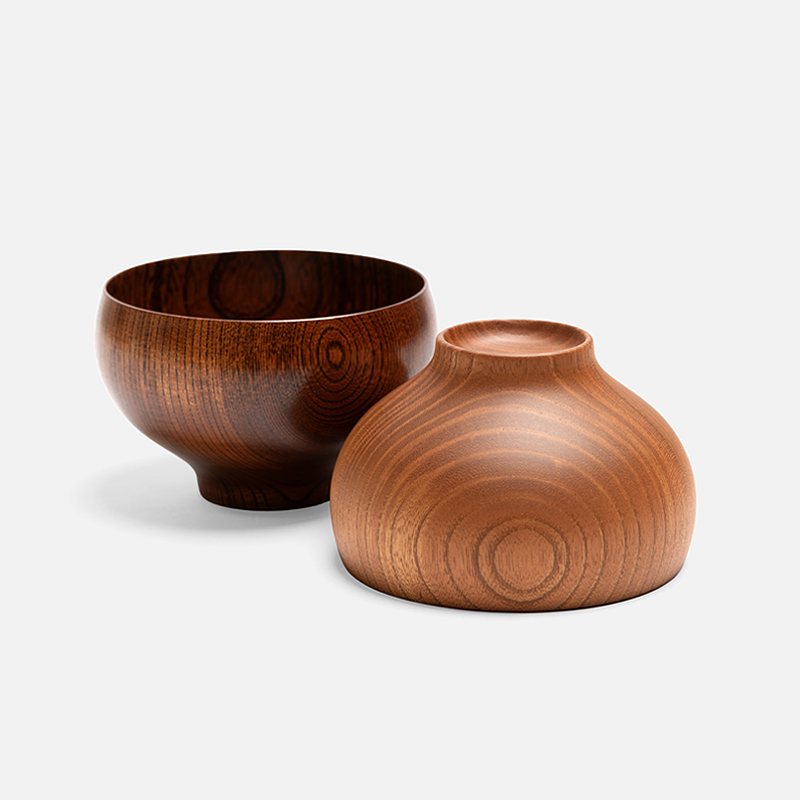 Lacquered zelkova rice bowl - Matevari | Nanban